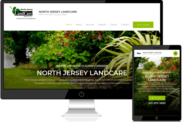 NORTH JERSEY LANDCARE SCREENSHOT WITH PHONE